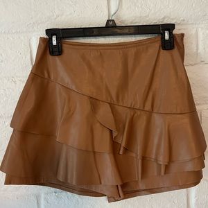 Do+Be Brown Leather Skort.